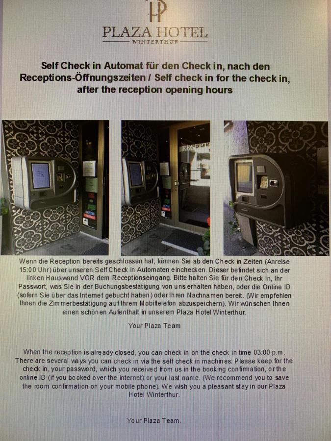 Plaza Hotel Winterthur Bagian luar foto
